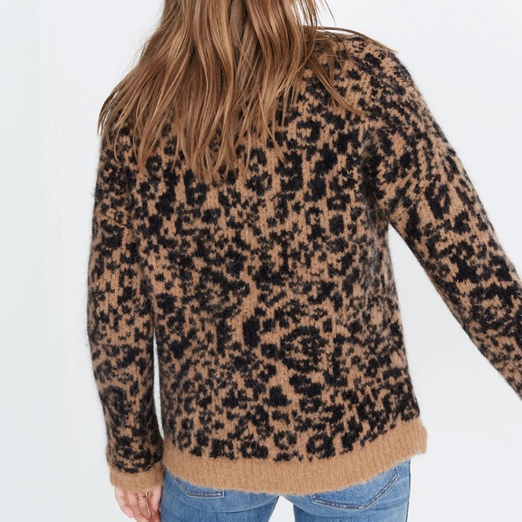 Madewell Crewneck Pullover Sweater in Leopard Size S - Picture 3 of 7